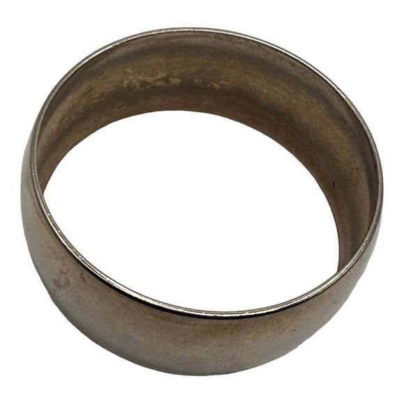 Silver bangle bracelet  approx 1 inch wide and 2.5 inches in diameter - Picture 5 of 8